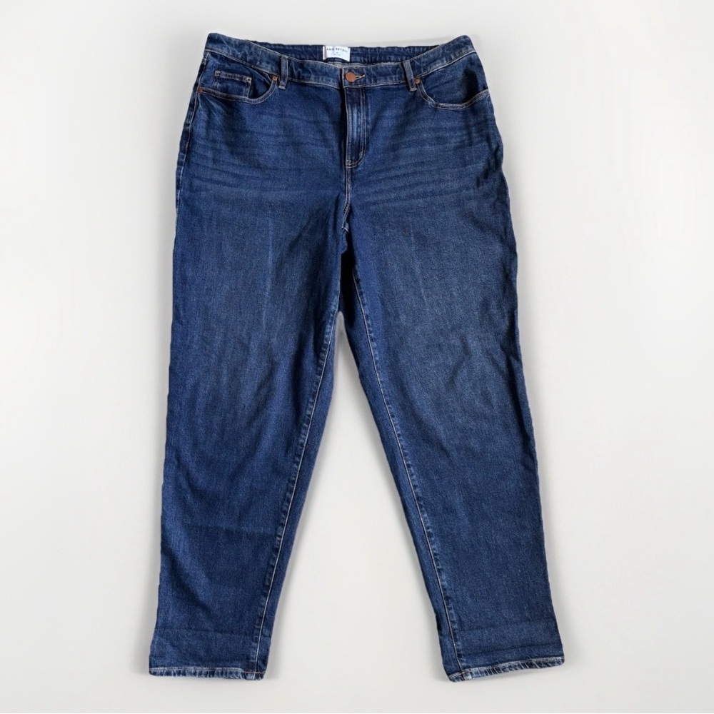 Lane Bryant Womens Blue Boyfriend Mid Rise Denim Jeans - Size 18L